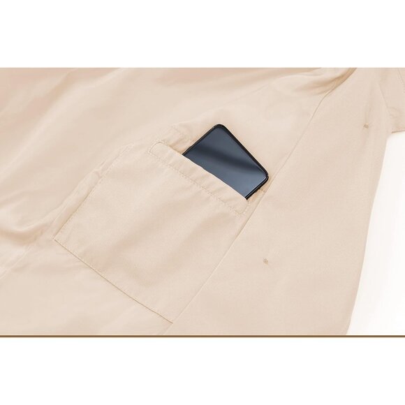 ⚡Women's White Trench Coat Double Breasted Classic Lapel Overcoat Belted Slim - Picture 6 of 7